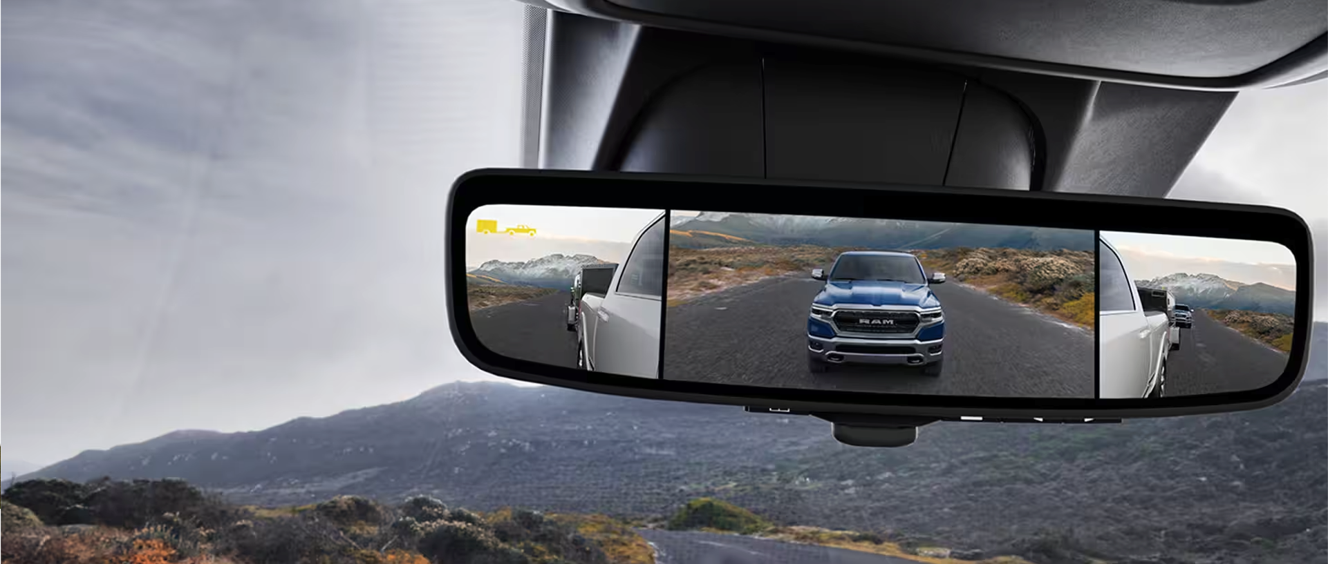 2024 RAM 2500 showcasing the Digital Rearview Mirror feature