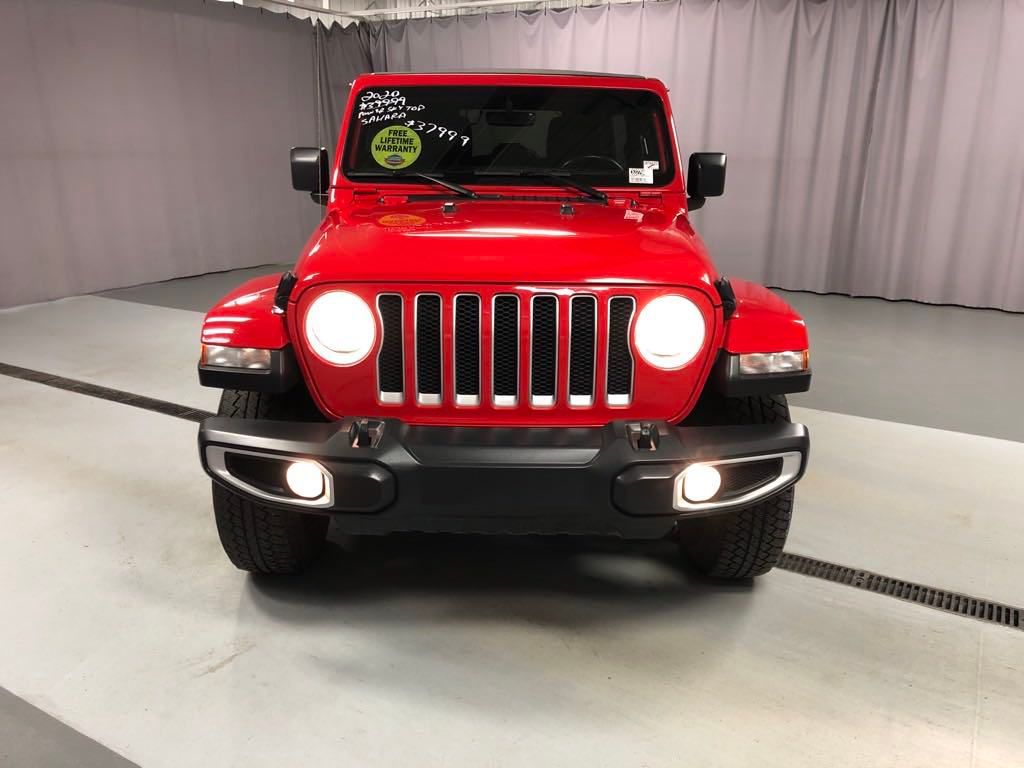 Used 2020 Jeep Wrangler Unlimited Sahara with VIN 1C4HJXEN0LW334933 for sale in Lima, OH