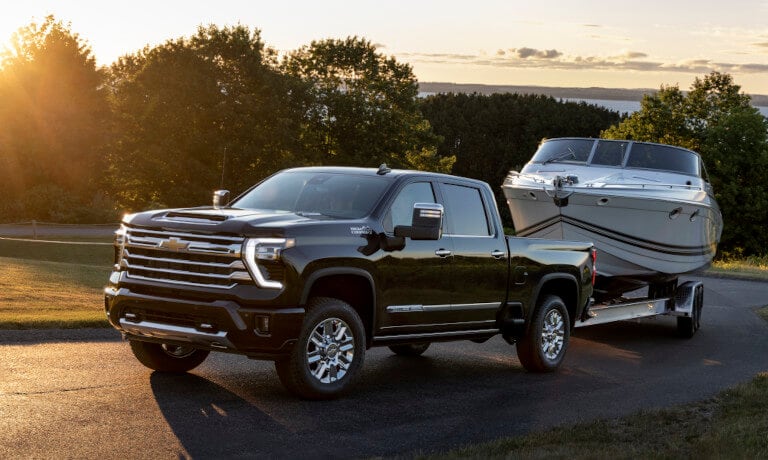 2025 Chevy Silverado 2500 towing a boat