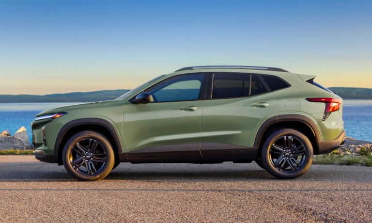 2025 Chevy Trax side view by a lake