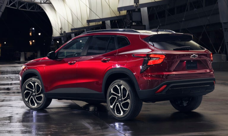 2025 Chevy Trax facing away in a warehouse