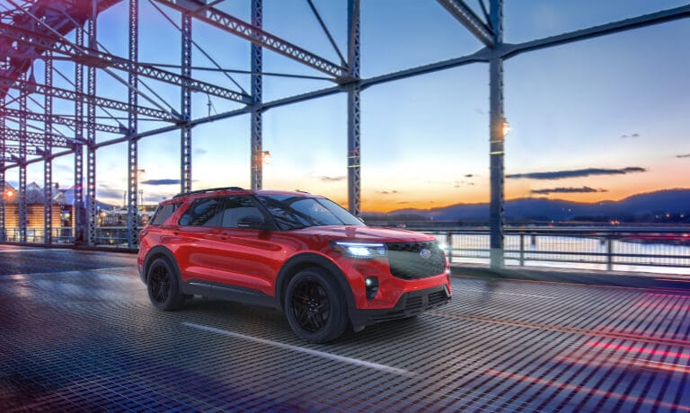 2025 Ford Explorer driving on bridge