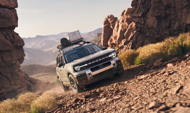 2025 Ford Bronco Sport Exterior Driving Up Rocky Path