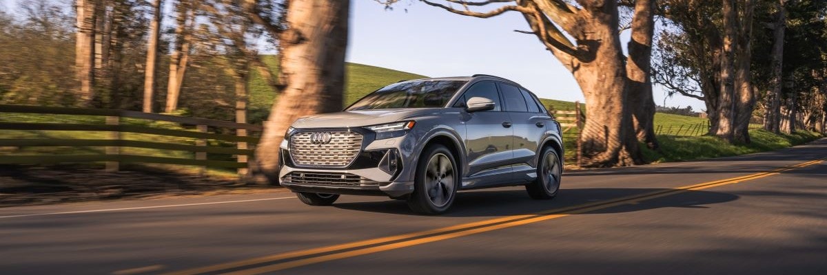 Audi Q4 e-tron on a country road