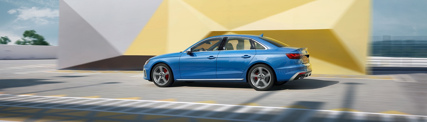 Audi S4 driving in a city