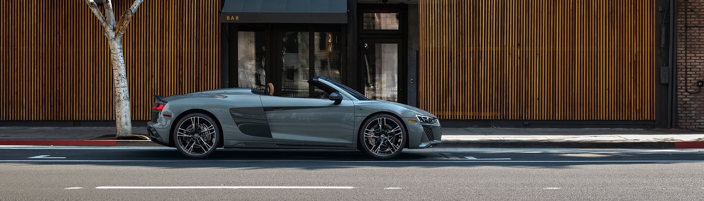 Audi R8 Spyder parked on a city street