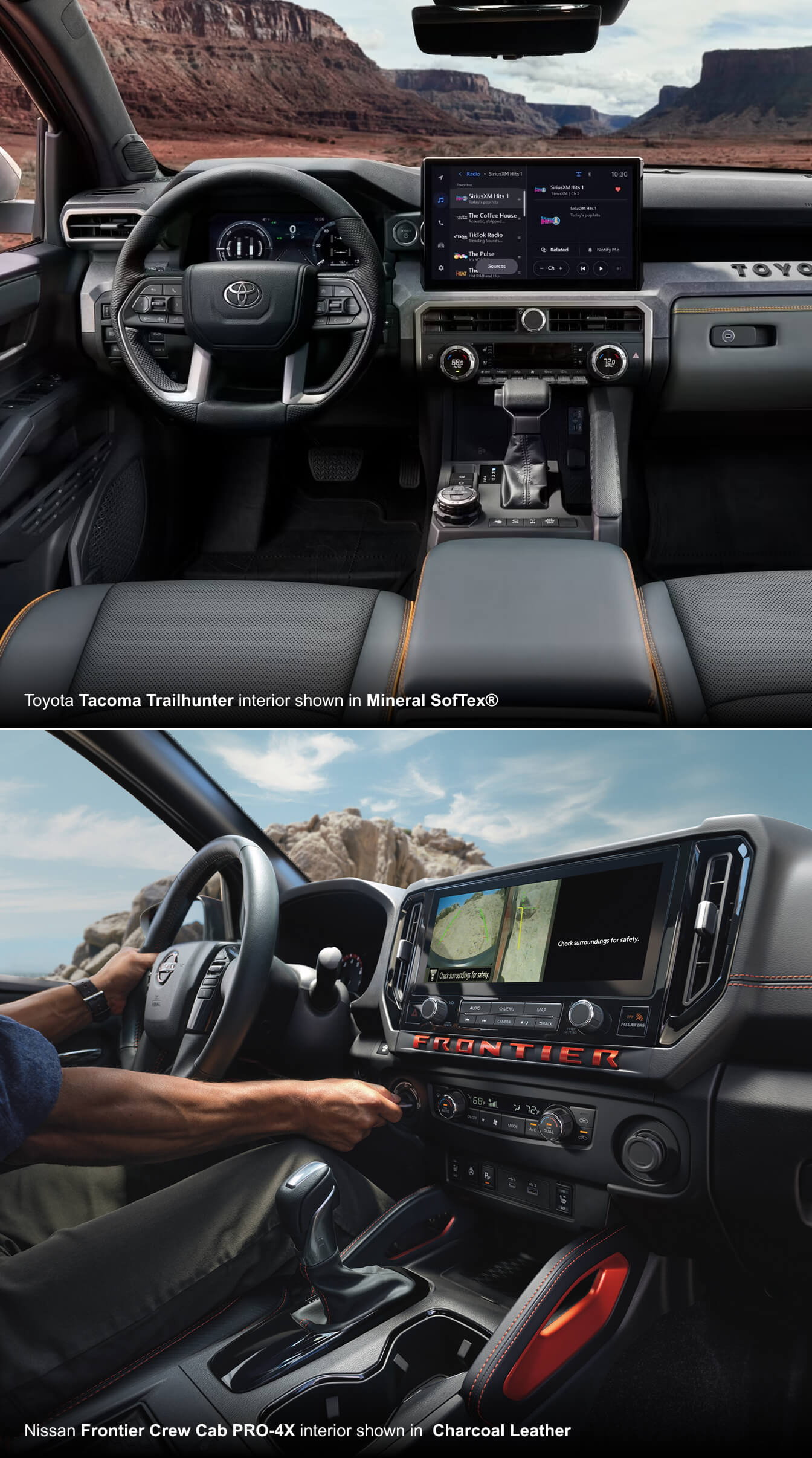 2025 Nissan Frontier vs. Toyota Tacoma Interior Features