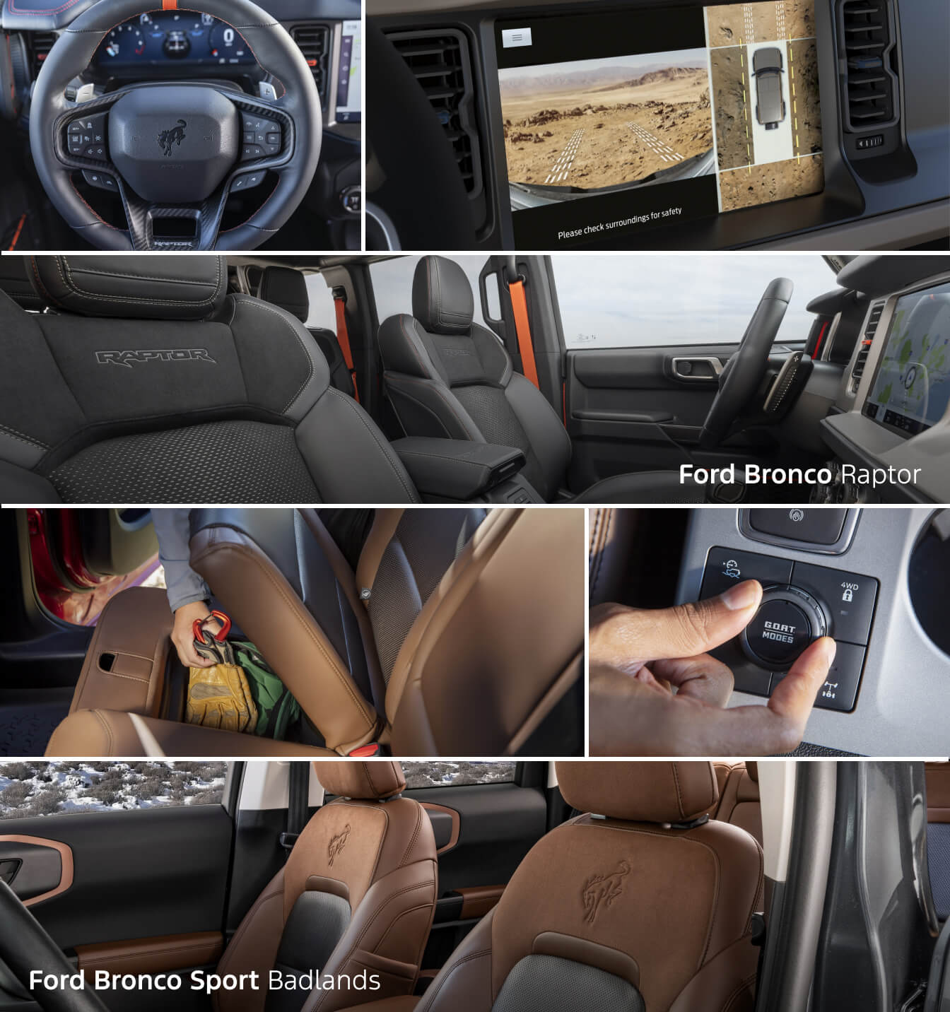 Ford Bronco vs. Bronco Sport Interior Features