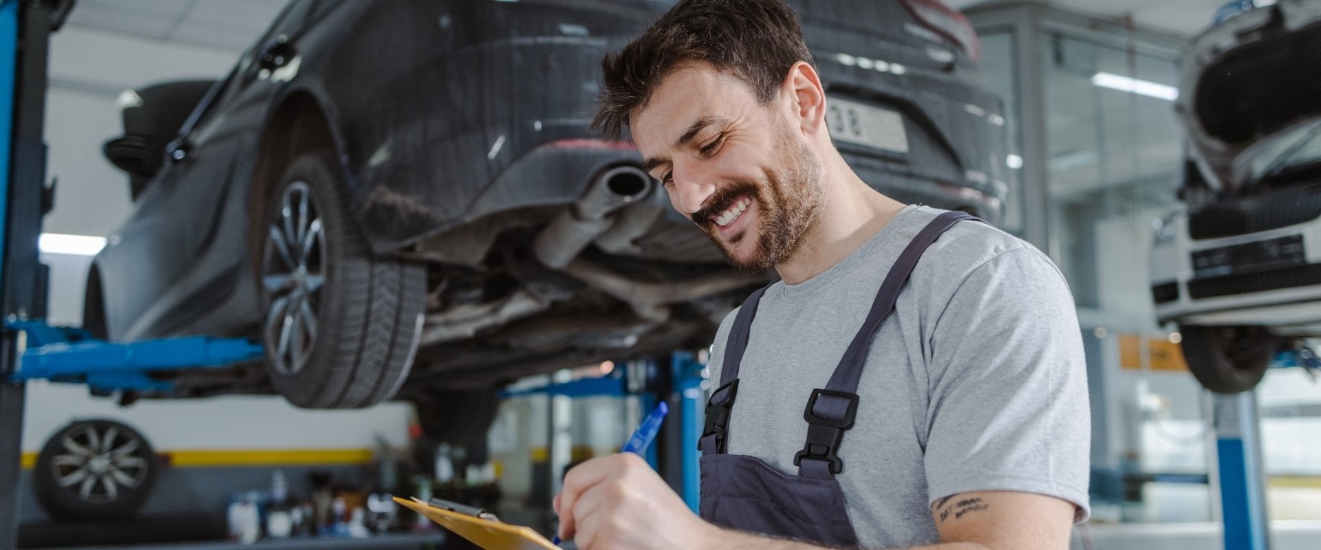 Automotive technician student training at Tom Wood University