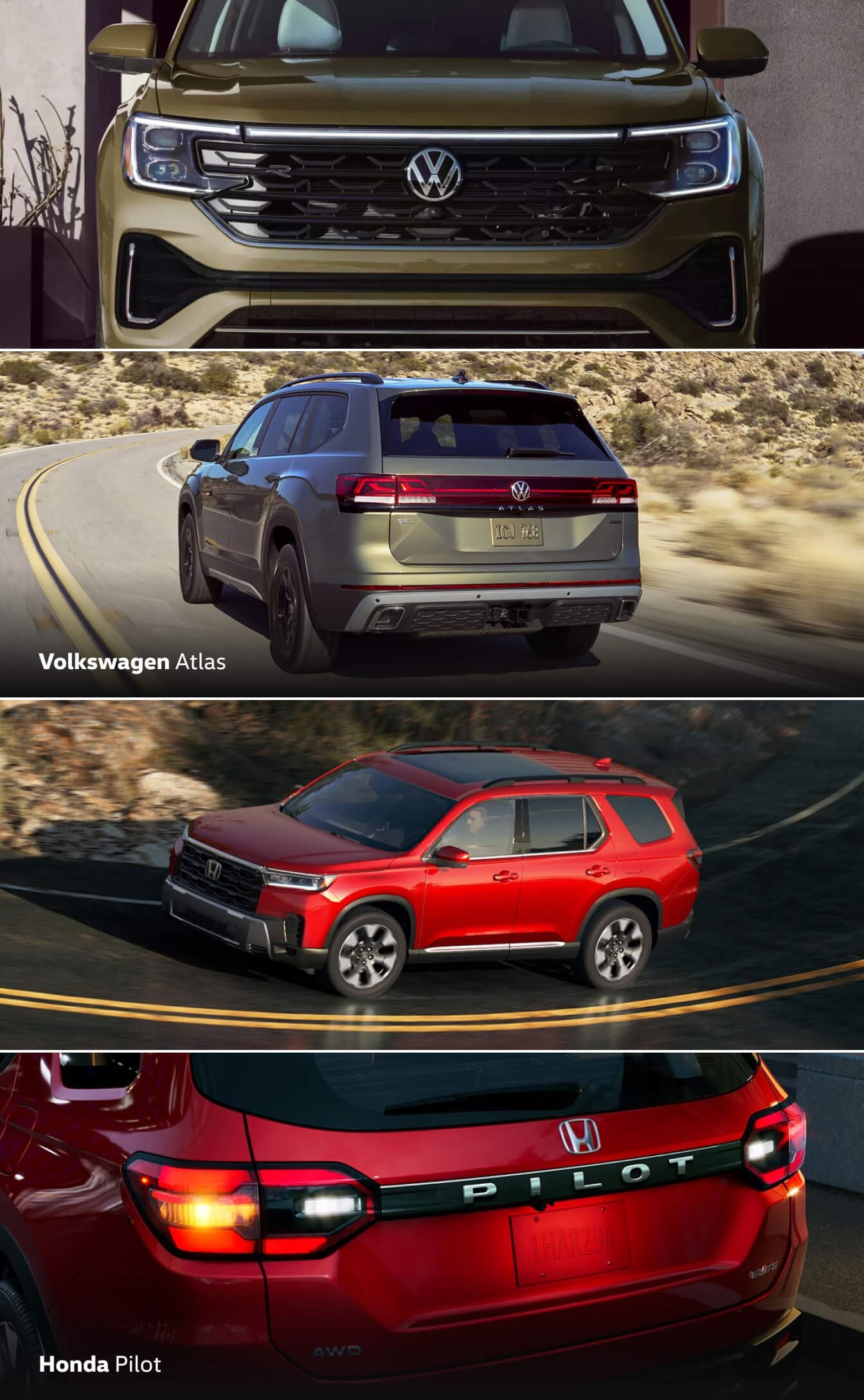 2026 Honda Pilot vs. 2026 VW Atlas Specs: Power, MPG & Towing