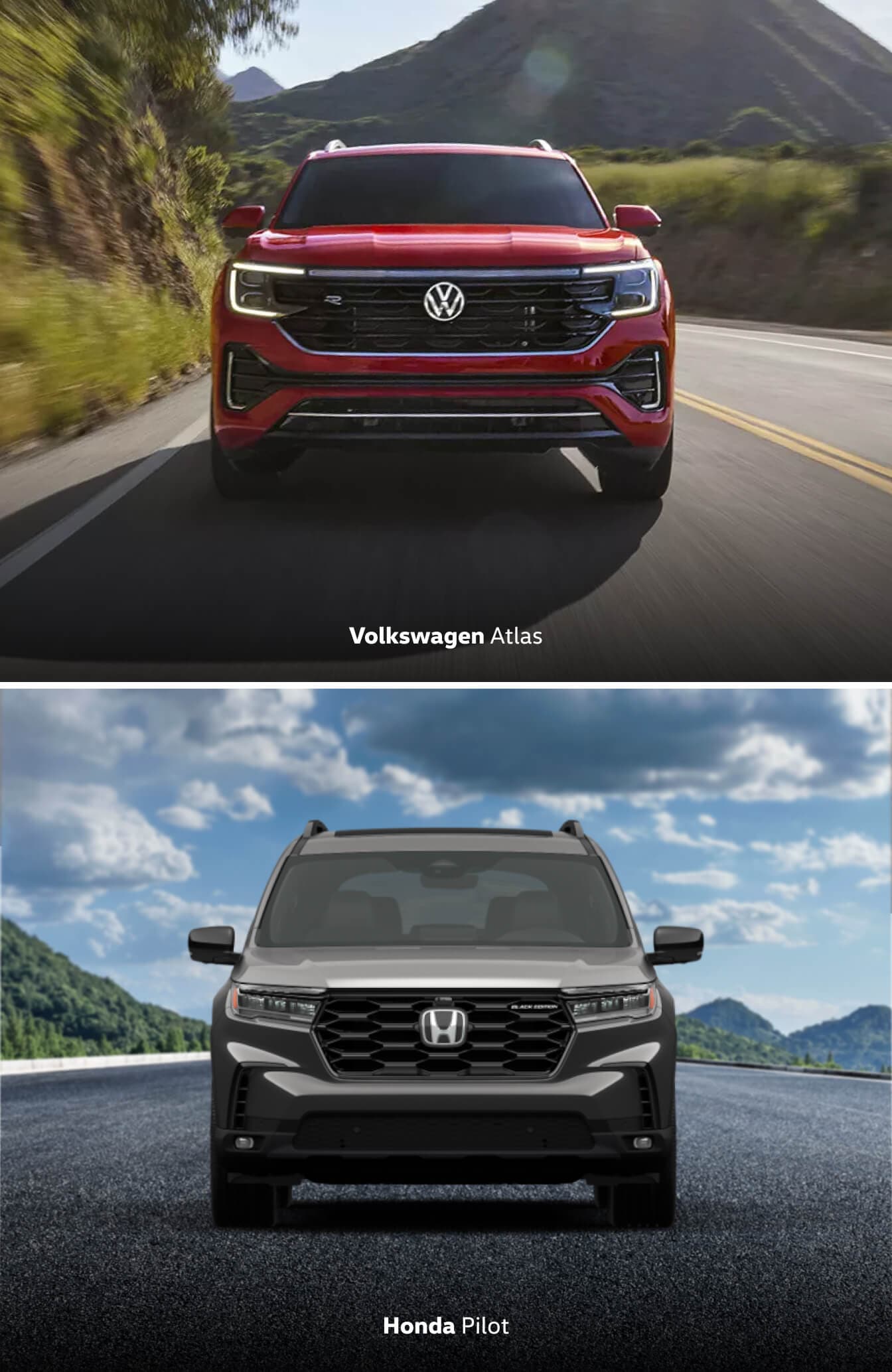 2025 Honda Pilot vs. 2025 VW Atlas Specs: Power, MPG & Towing