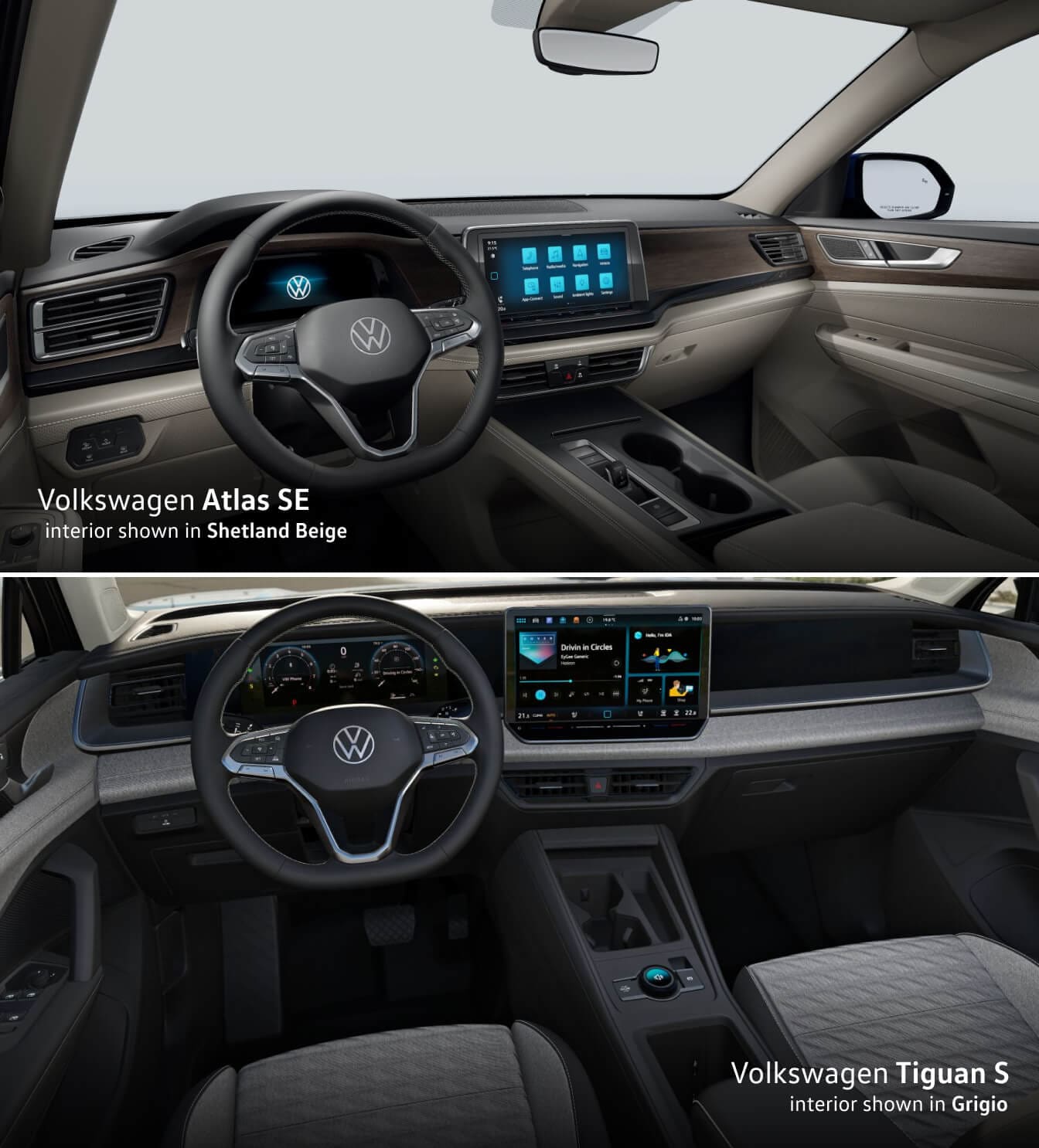 VW Tiguan vs. VW Atlas: Standard Features