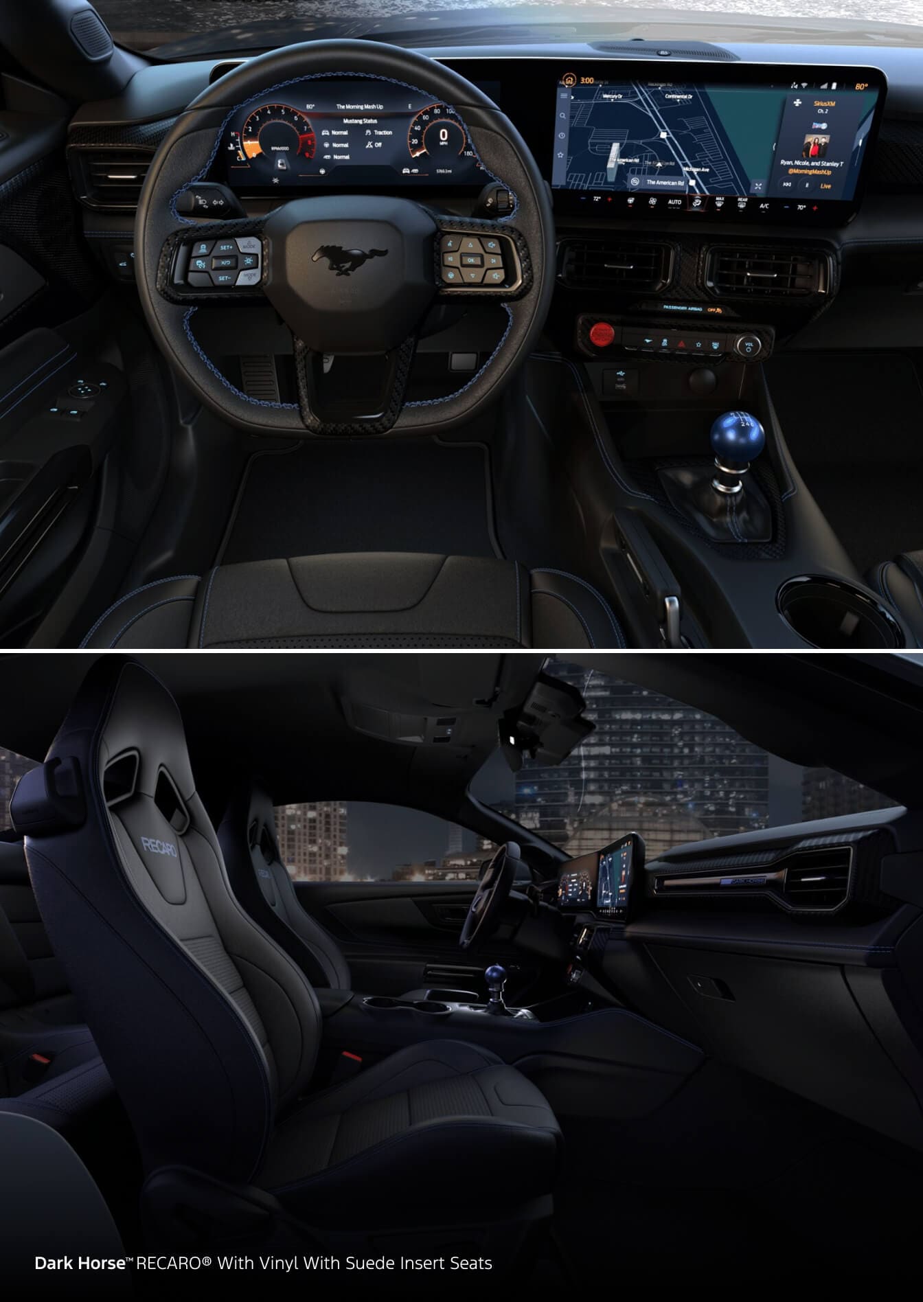 Ford Mustang Dark Horse Dashboard and Suede Seats