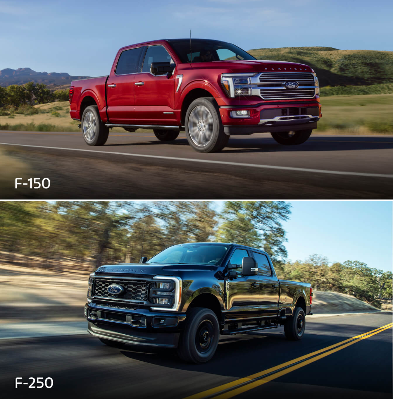 2025 F-250 vs. F-150: Dimensions