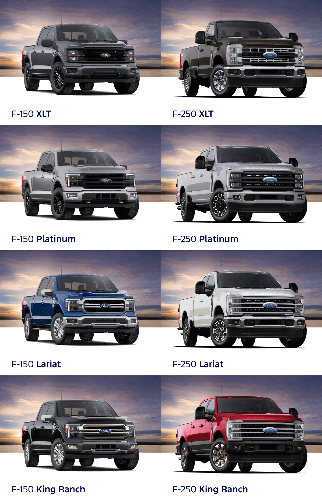 2025 Ford F-250 vs. F-150: Trims