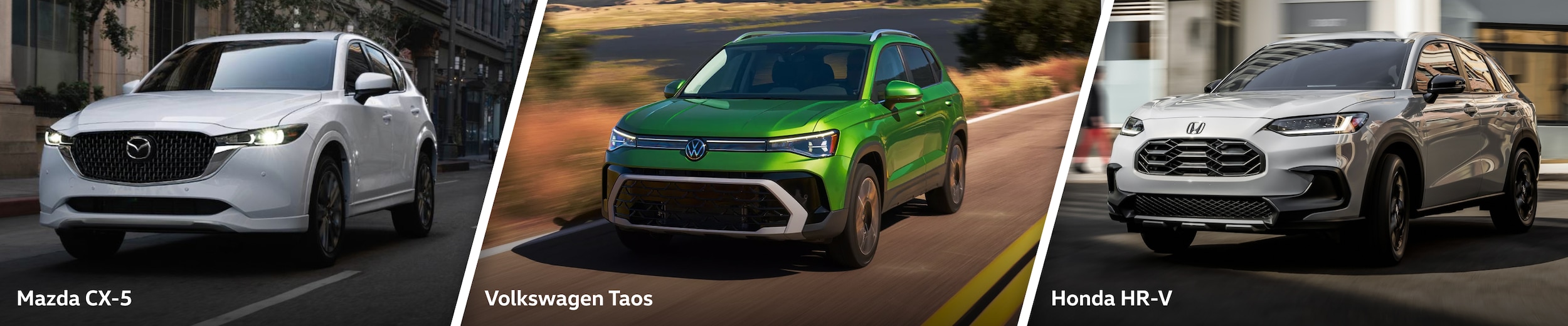 Comparing The Volkswagen Taos Vs. Mazda CX-5 Vs. Honda HR-V