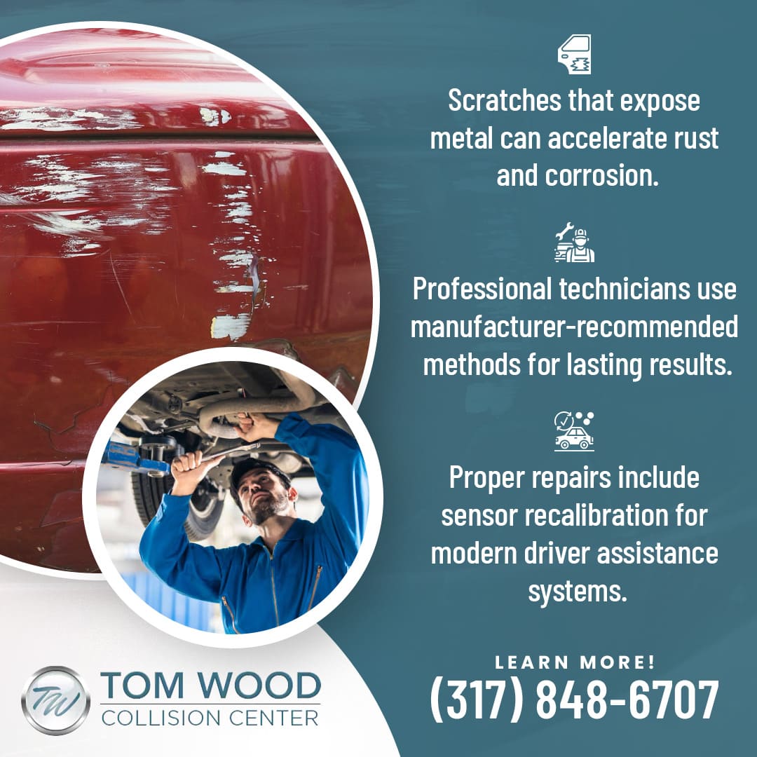 scratches with exposed metal