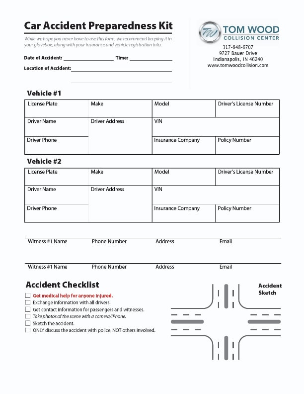 Printable Car Accident Checklist