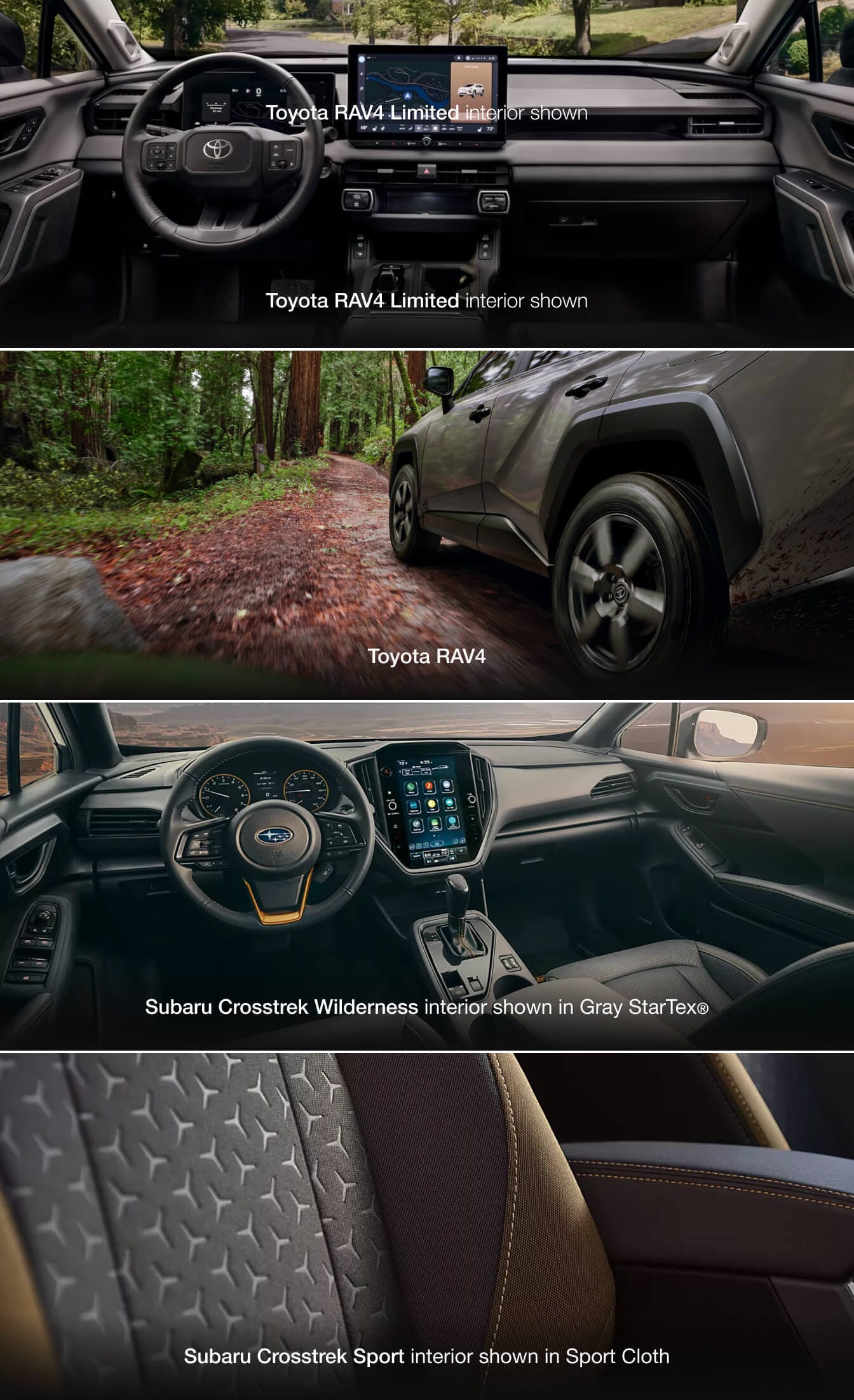 Subaru Crosstrek vs. Toyota RAV4 Interior Features