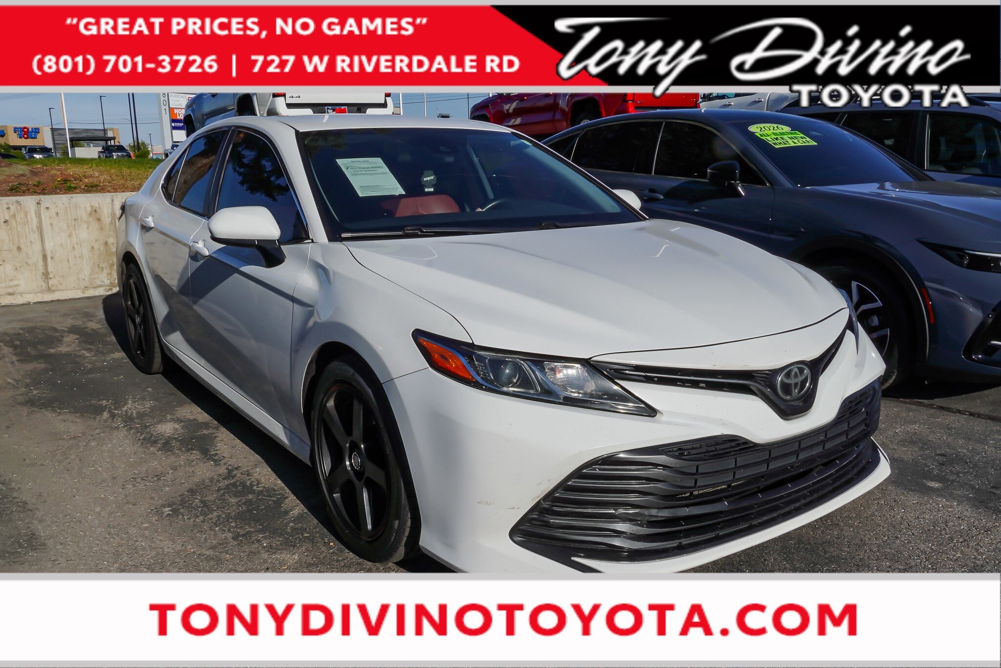 Super White 2019 Toyota Camry LE FWD Sedan Front-Wheel Drive Automatic