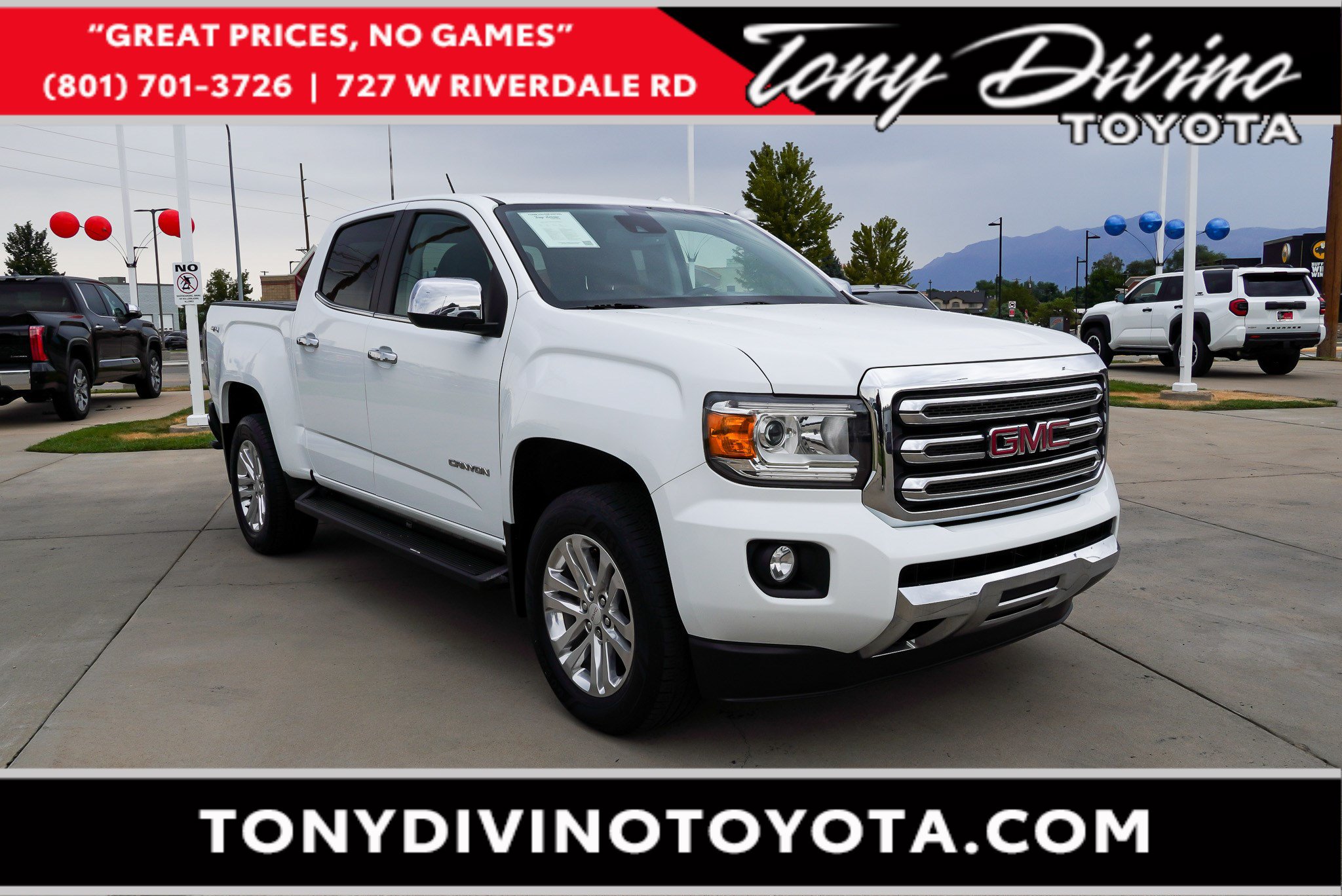 White 2019 GMC Canyon Pickup Truck Four-Wheel Drive Automatic