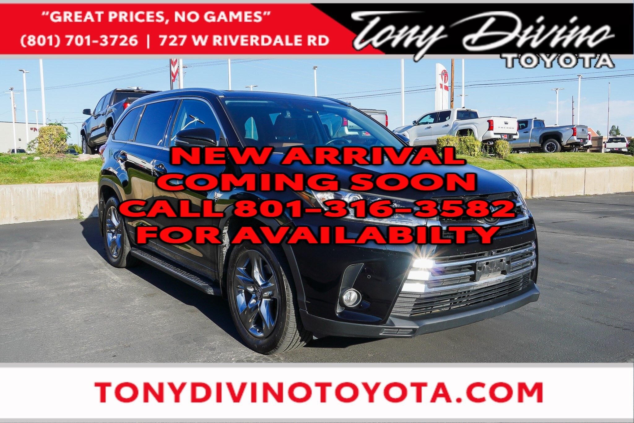 Midnight Black Metallic 2017 Toyota Highlander SUV / Crossover All-Wheel Drive Automatic