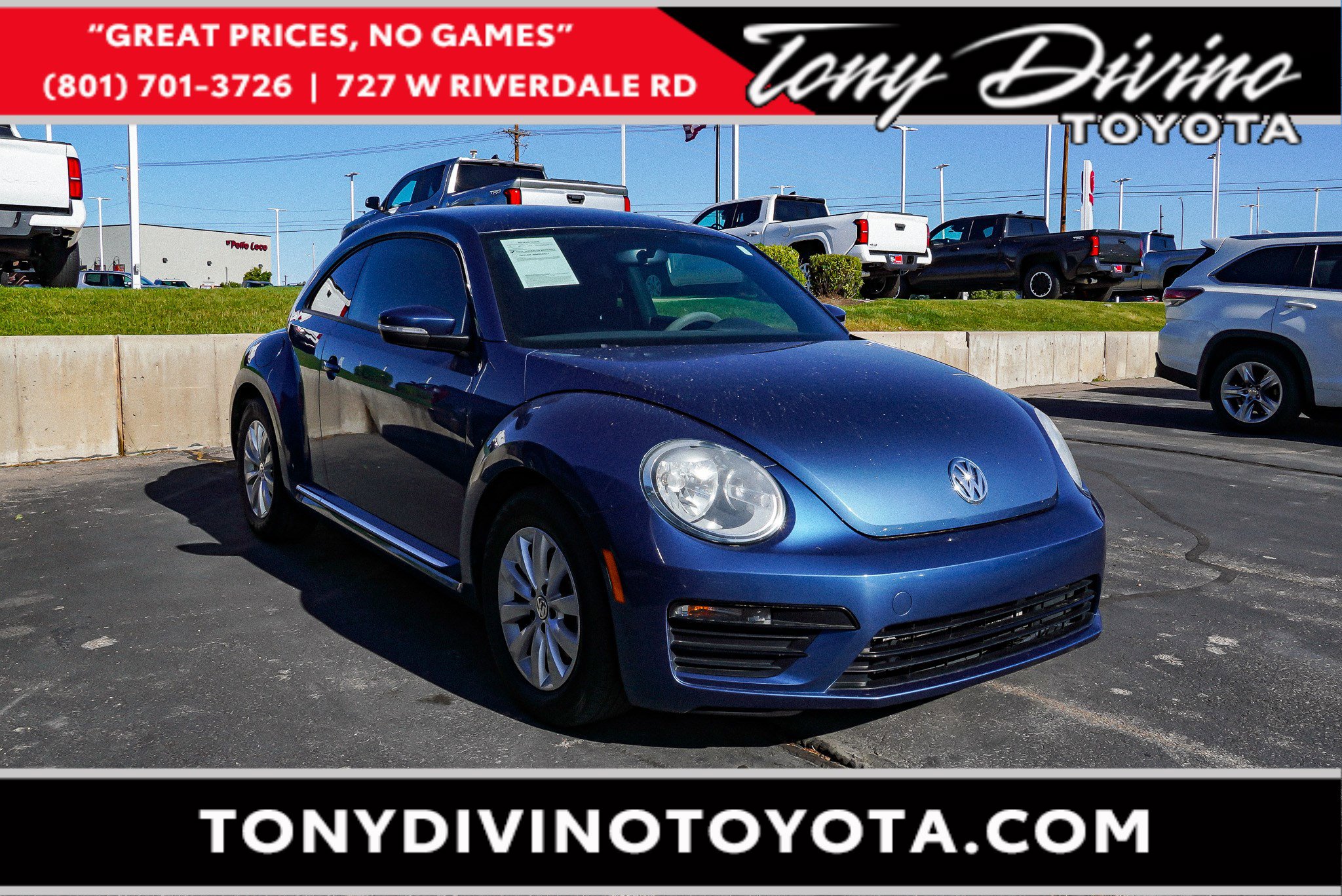 Blue Metallic 2019 Volkswagen Beetle 2.0T S Hatchback FWD Hatchback Front-Wheel Drive Automatic