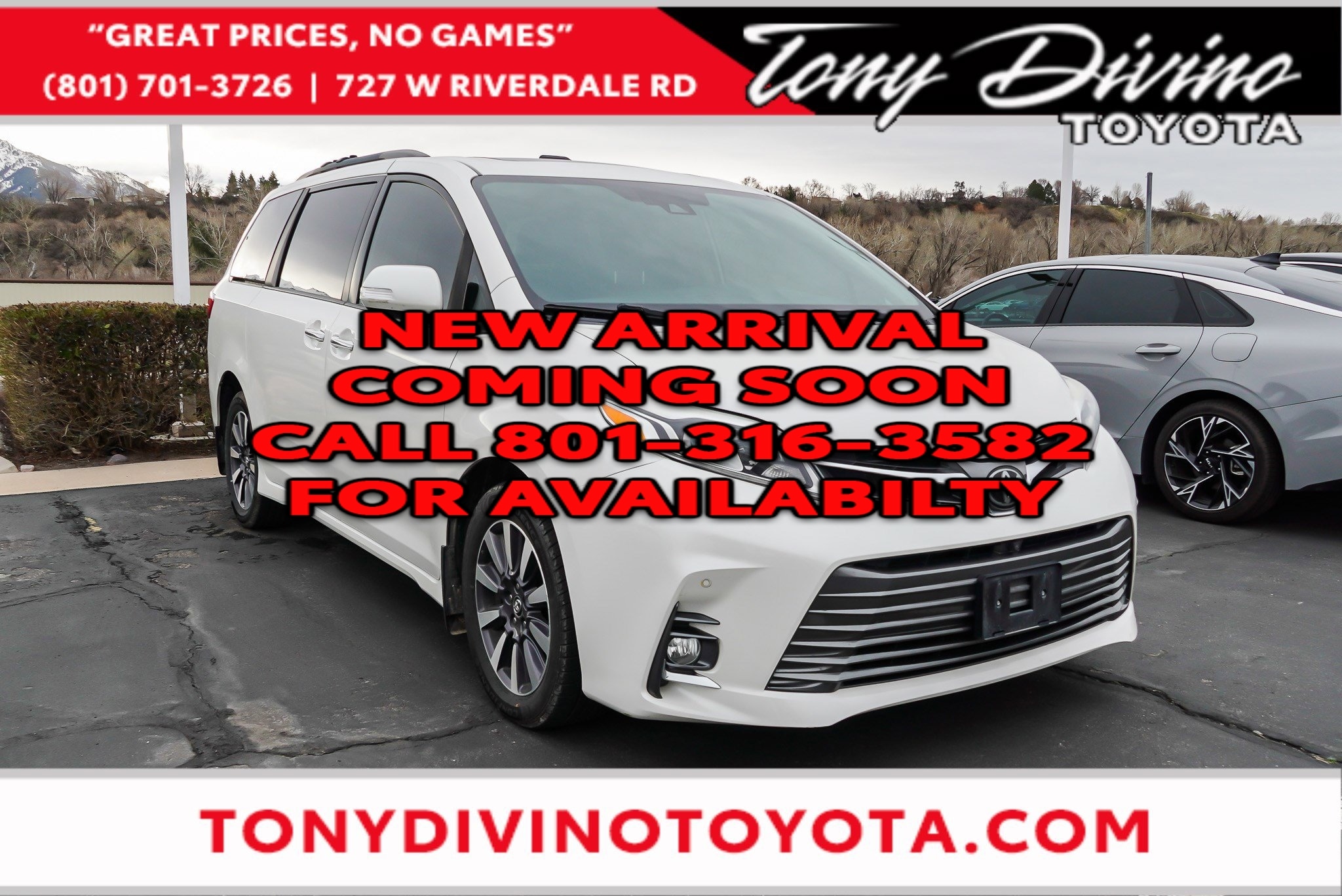 White (Blizzard Pearl) 2019 Toyota Sienna Limited Premium 7-Passenger AWD Minivan All-Wheel Drive Automatic