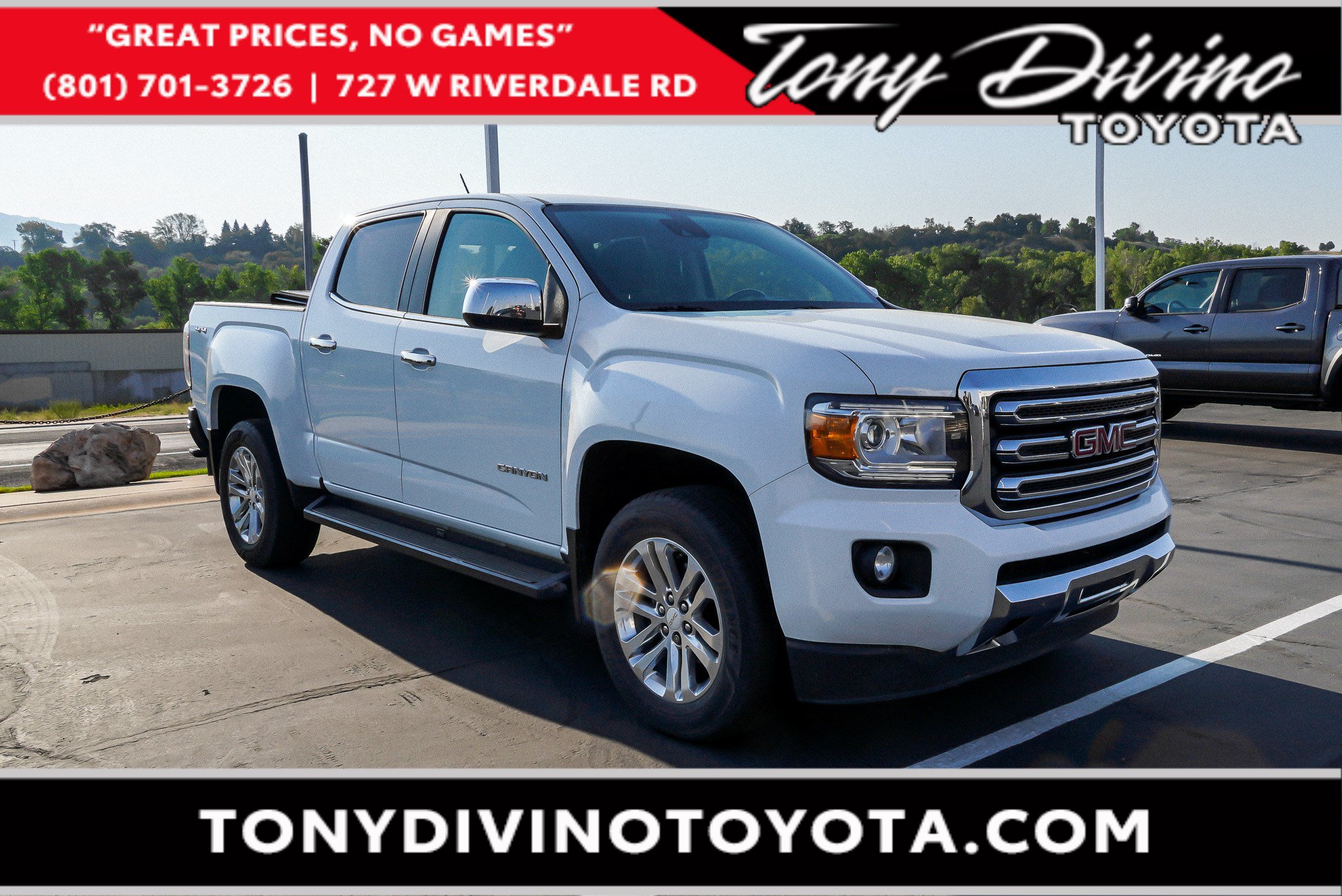White 2019 GMC Canyon Pickup Truck Four-Wheel Drive Automatic