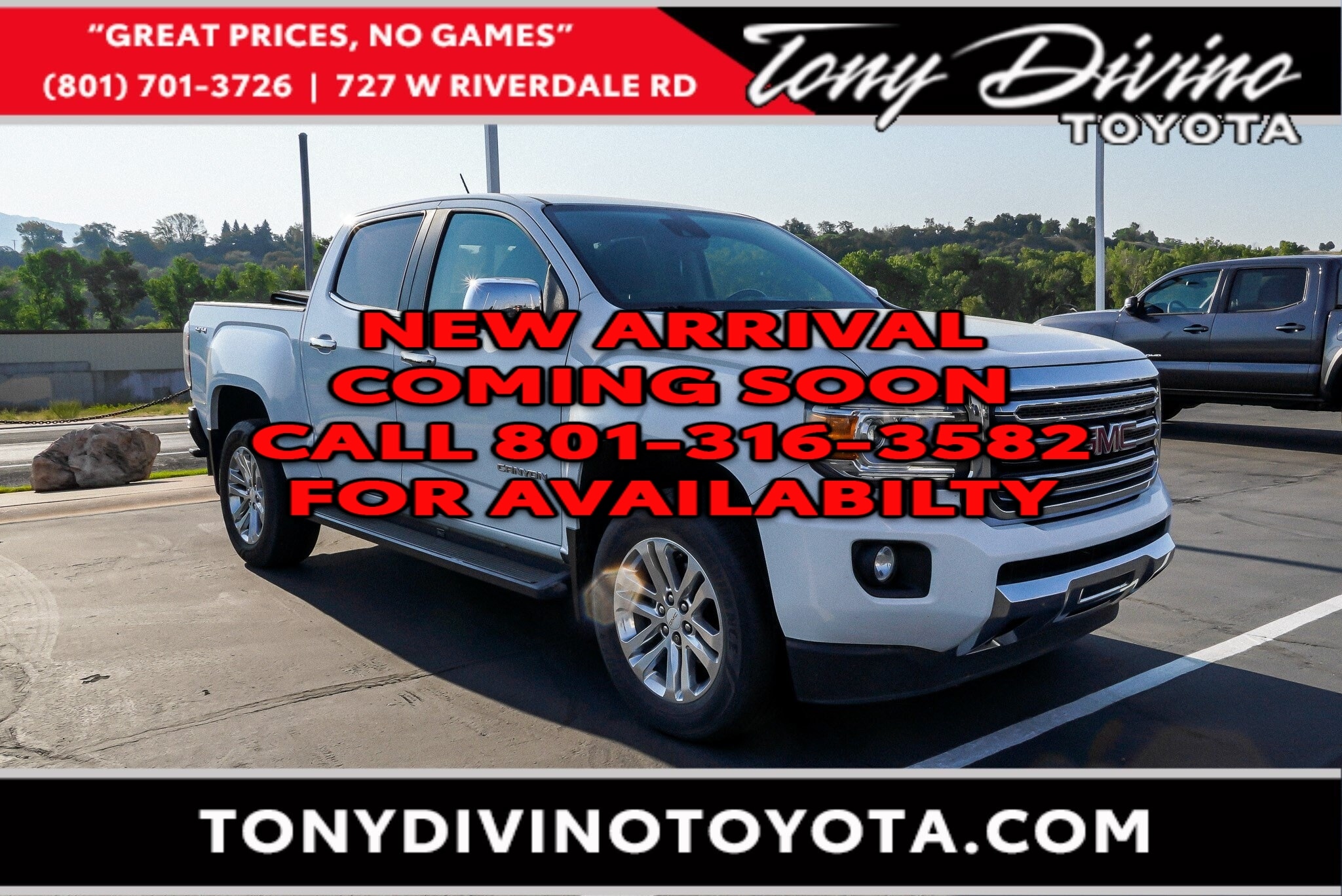 White 2019 GMC Canyon Pickup Truck Four-Wheel Drive Automatic