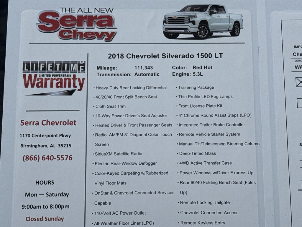 Used 2018 Chevrolet Silverado 1500 LT Truck