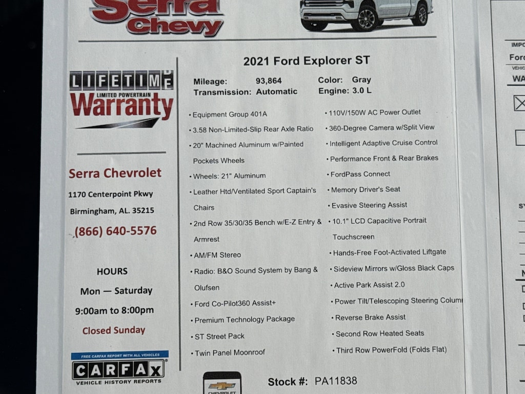 Used 2021 Ford Explorer ST SUV