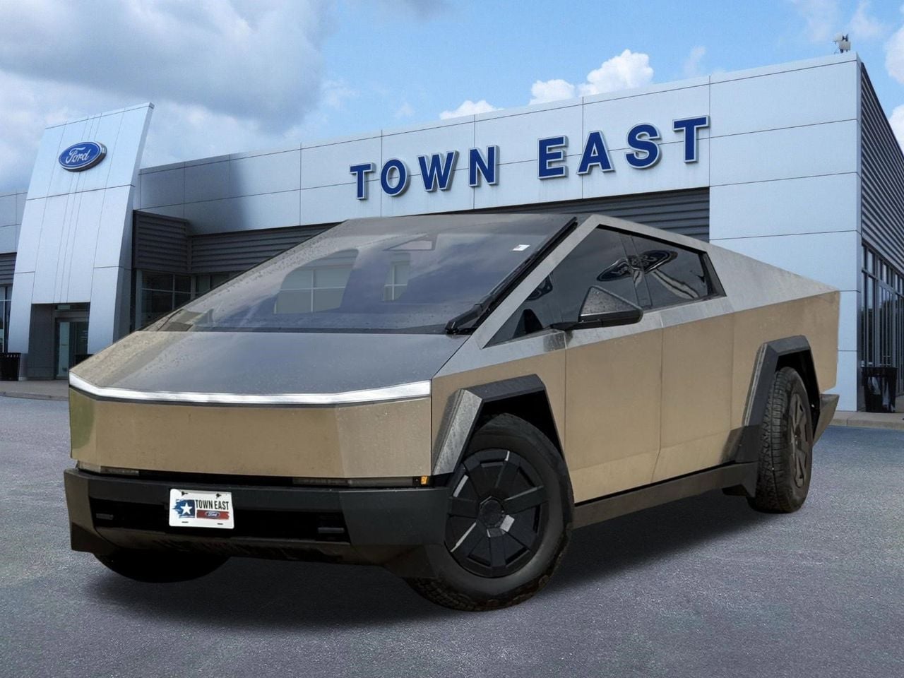 Silver 2025 Tesla Cybertruck Crew Cab AWD Pickup Truck All-Wheel Drive 1-Speed Automatic