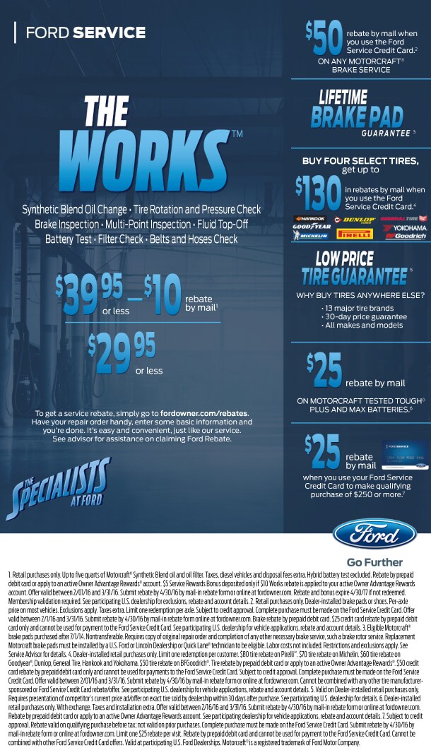  Ford Service The Works