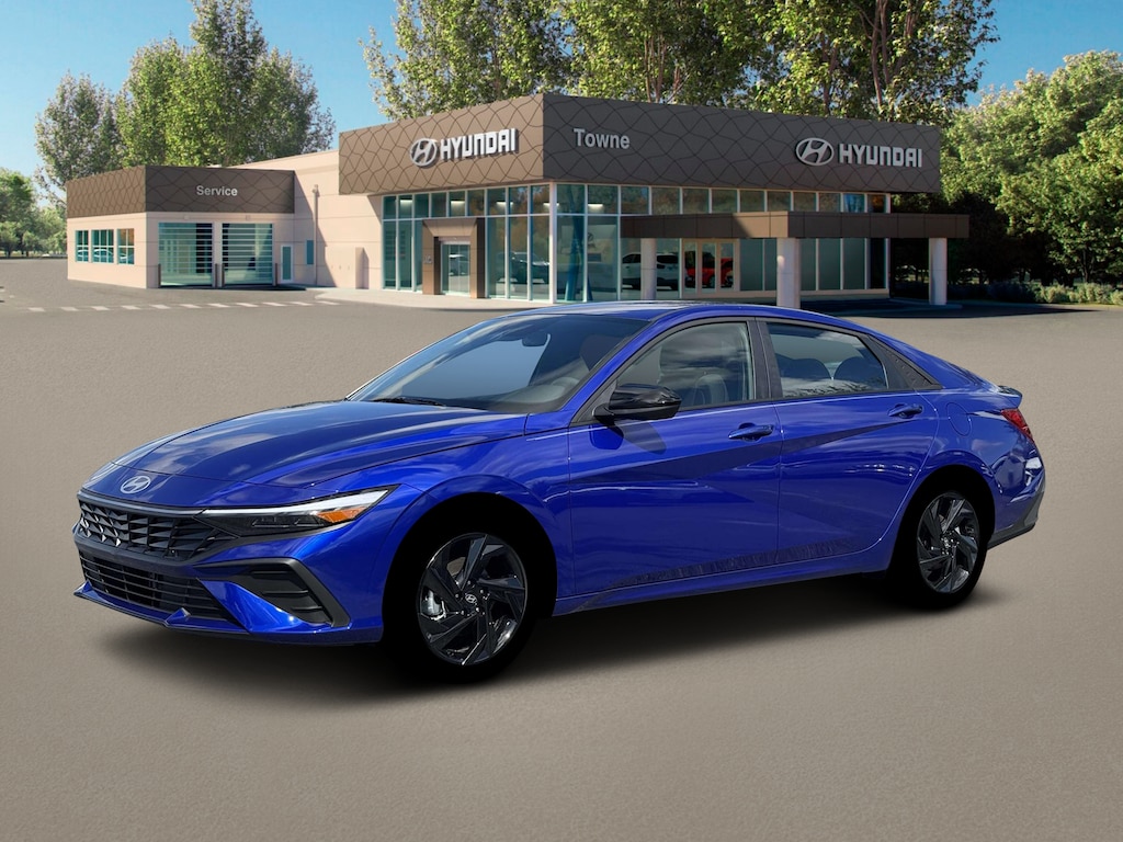 New 2026 Hyundai Elantra Hybrid Blue Sedan