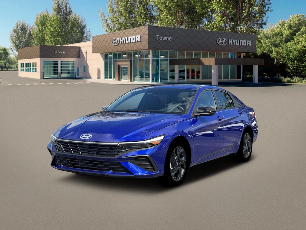 New 2026 Hyundai Elantra Hybrid Blue Sedan