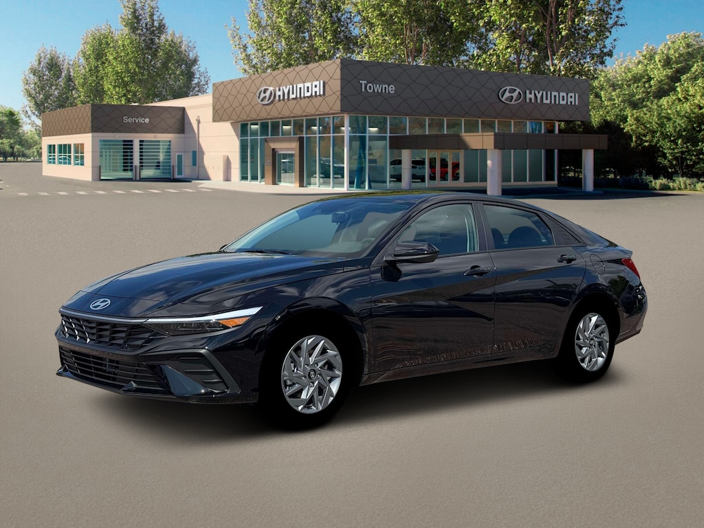 New 2026 Hyundai Elantra Hybrid Blue Sedan