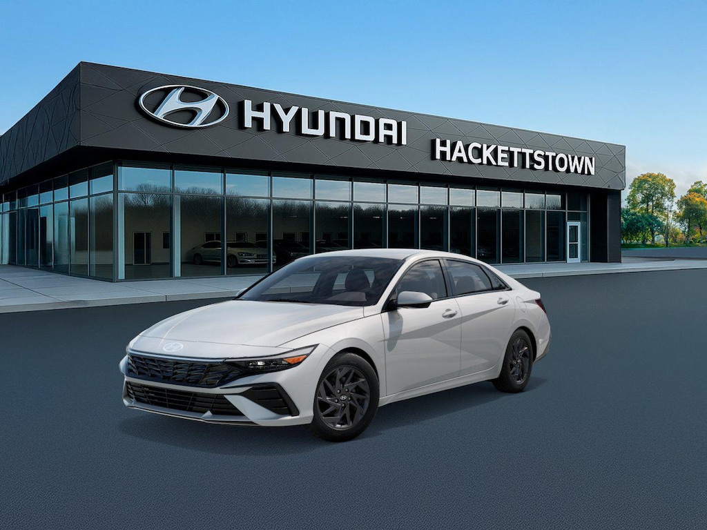 New 2026 Hyundai Elantra Hybrid Blue Sedan