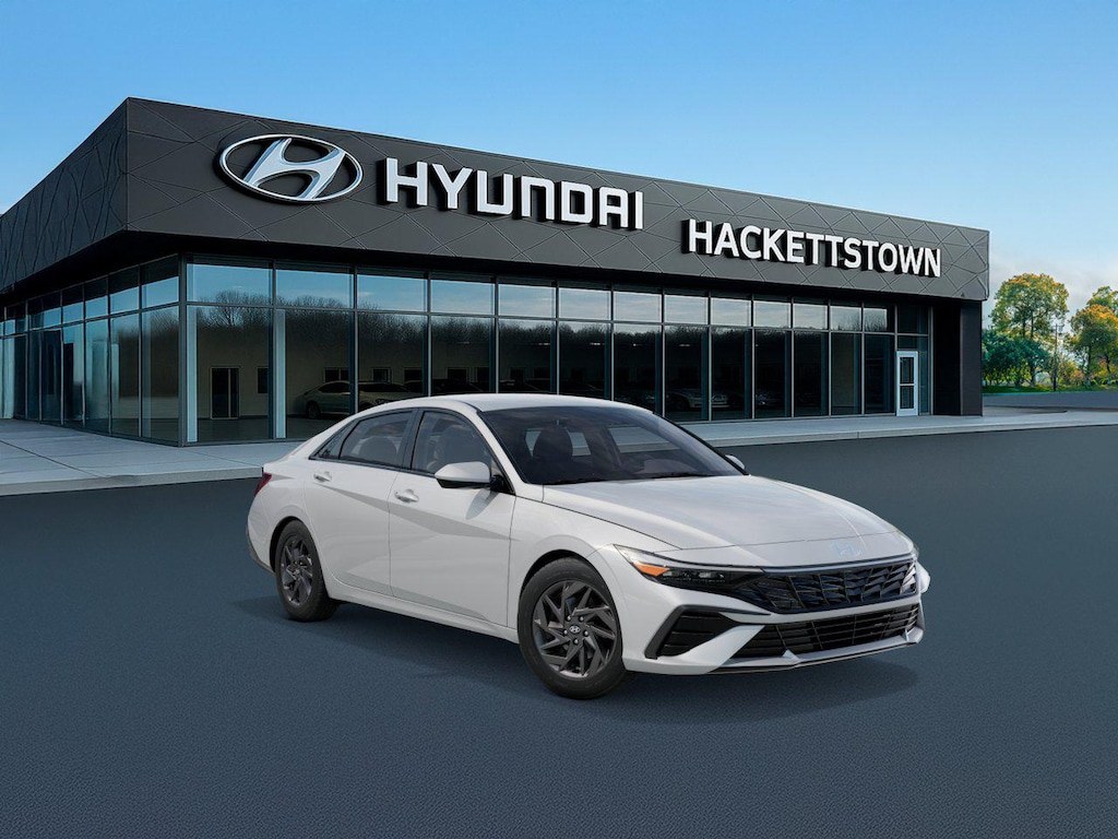 New 2026 Hyundai Elantra Hybrid Blue Sedan