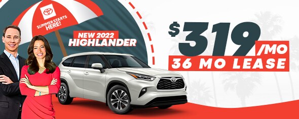 New 2022 Highlander $319/mo for 36mo lease