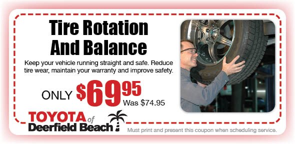 Rotate & Balance Tires, Deerfield Beach Toyota Automotive Service