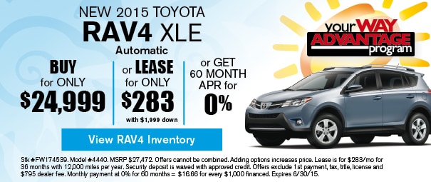 New 2015 Toyota RAV4 Offer, Deerfield Beach FL
