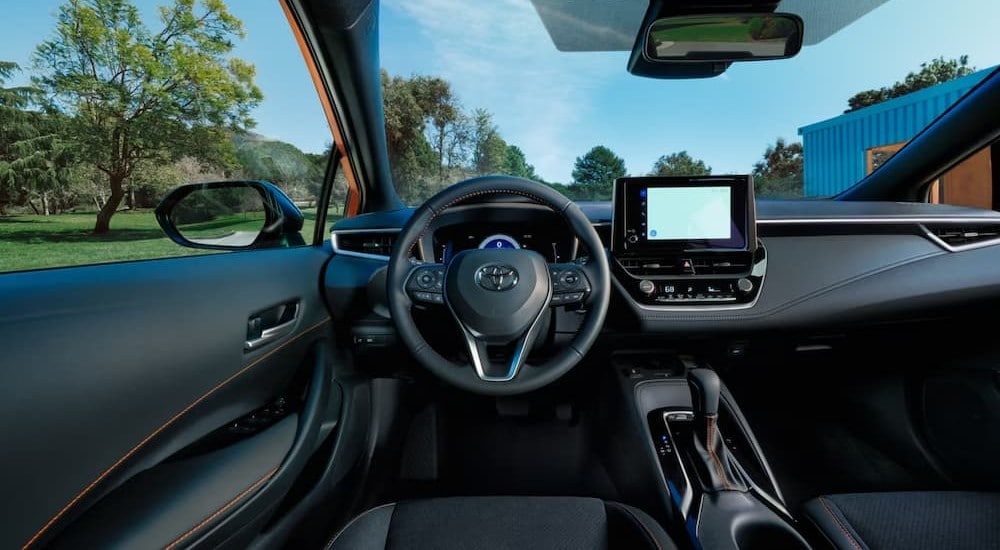 Toyota%20Corolla%20for%20sale%20-%202026%20Corolla%20hatchback%20-%20dash.jpg The black dash in a 2026 Toyota Corolla Hatchback.