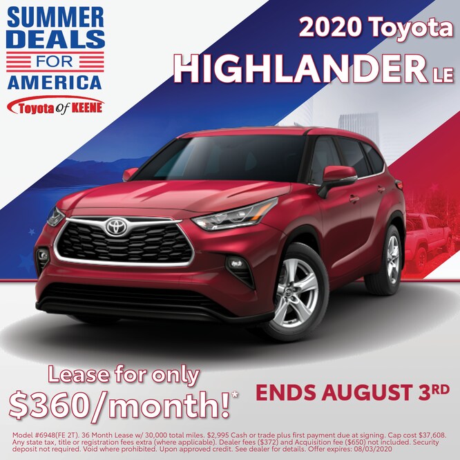 New Toyota Lease Specials and Incentives | Toyota of Keene, NH