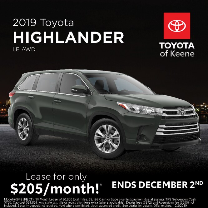 New Toyota Lease Specials and Incentives Toyota of Keene, NH