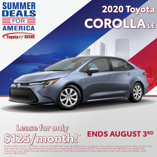 New Toyota Lease Specials and Incentives Toyota of Keene, NH