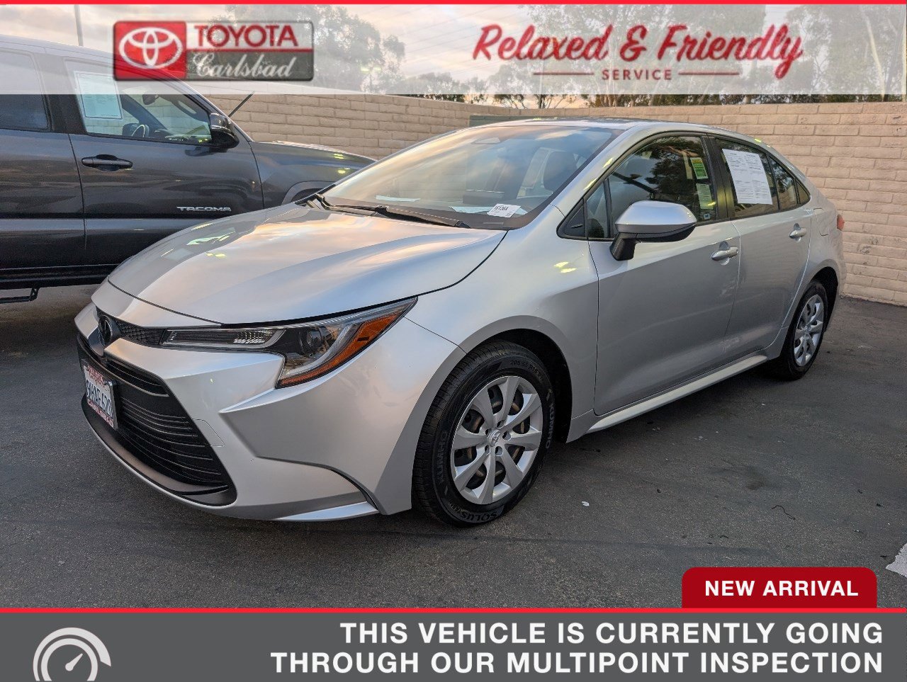 Classic Silver 2023 Toyota Corolla LE FWD Sedan Front-Wheel Drive Continuously Variable Transmission