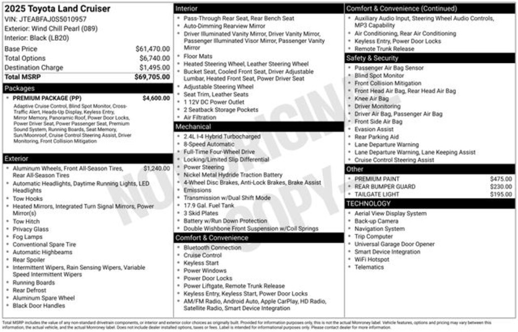 Used 2025 Toyota Land Cruiser SUV