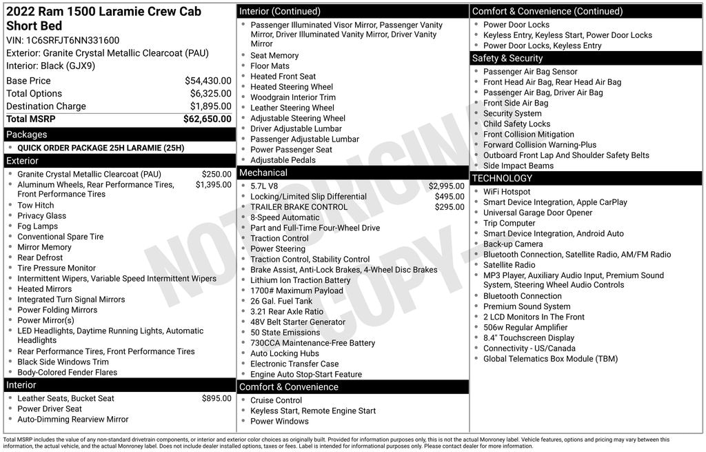 Used 2022 Ram 1500 Laramie Truck Crew Cab