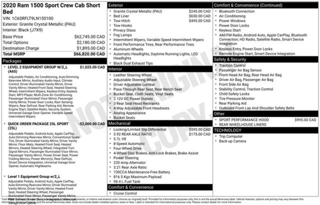 Used 2020 Ram 1500 Rebel Truck Crew Cab